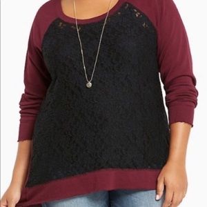 Torrid lace front sweater